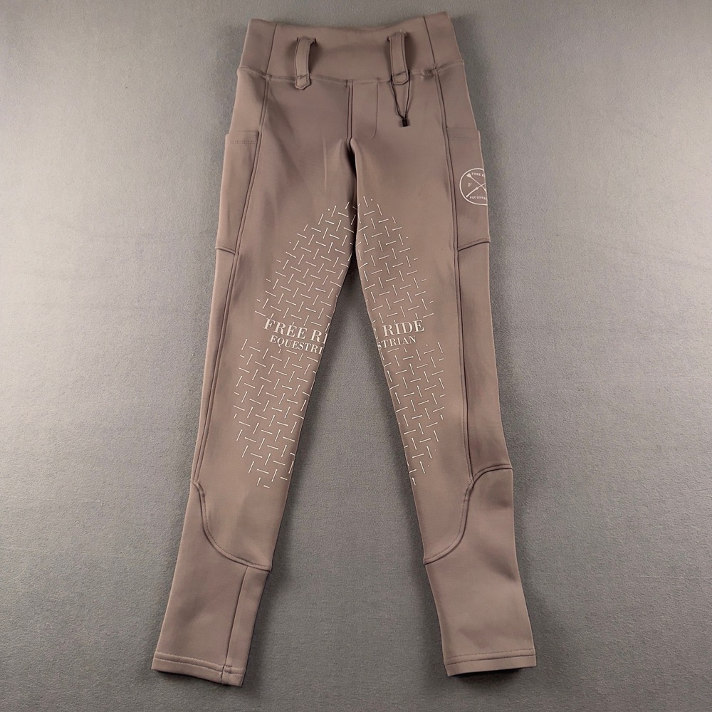 Free Ride Equestrian Women XS Taupe Mauve Silicone Full Seat Riding Breeches